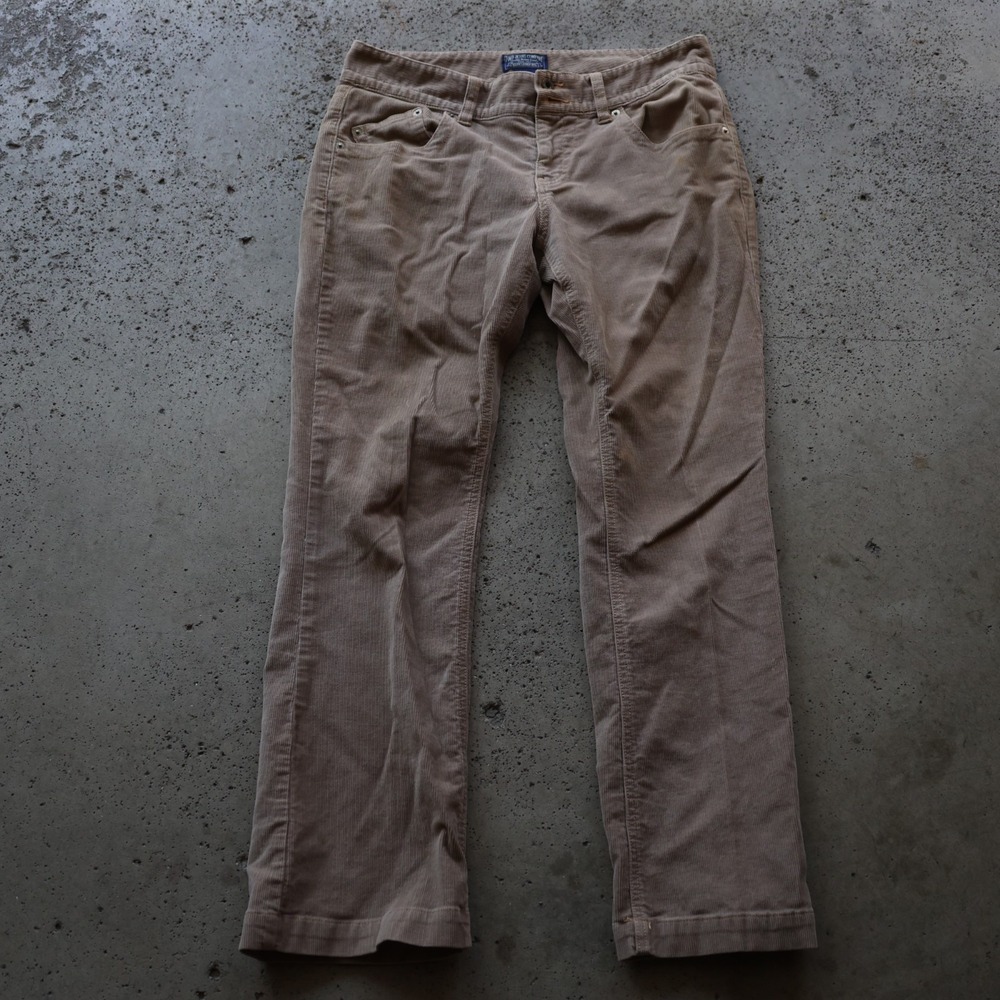 Y2K Polo Jeans Co Ralph Lauren Corduroy Pants Womens Size 8x30 Tan Flap Pockets